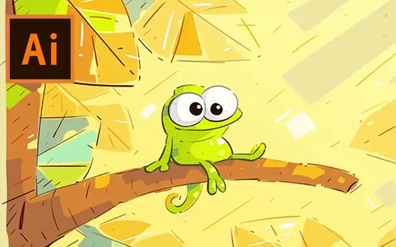 【ai教程】矢量卡通小青蛙插画绘画过程 adobe illustrator插画