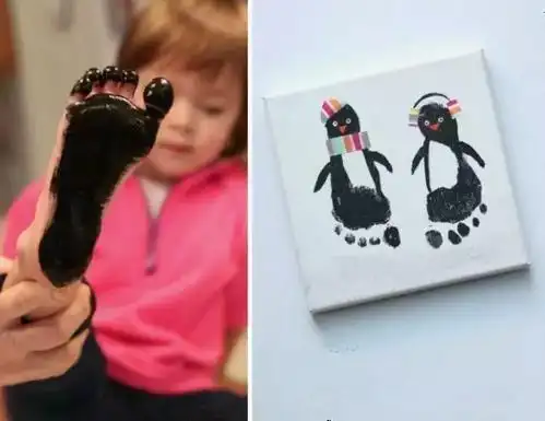 另类涂鸦创意脚掌画纪念孩子的成长超暖心