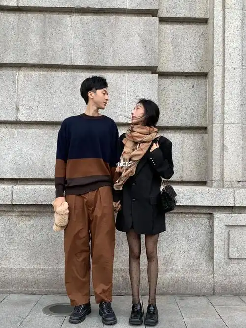 163&183秋冬情侣穿搭|焦糖烤栗子96_情侣穿搭_焦糖_西装_围巾