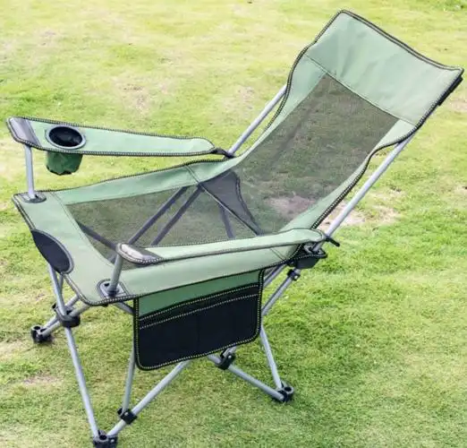 60便携式躺椅折叠沙滩椅坐躺两用午休椅休闲椅凳子可折叠蓝色实布