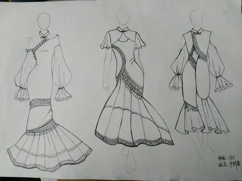 服装设计1702班民族服饰图案课堂设计作品