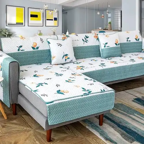 纯棉沙发垫北欧简约现代四季通用全棉防滑真皮定制全包沙发套罩巾