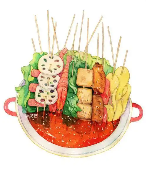 重庆美食简笔画彩色