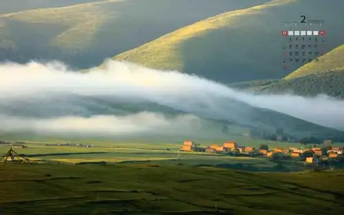 2021年2月清新唯美自然风光日历,月历壁纸-回车桌面