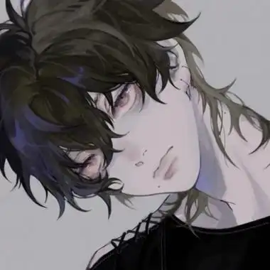 二次元高冷侧脸男头像