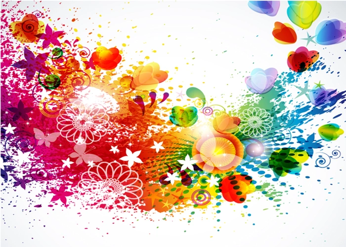 潮流彩色喷绘背景矢量图