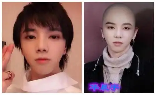 肖战,千玺,胡歌光头见过吗?华晨宇媚过女子,他留发反而没见过