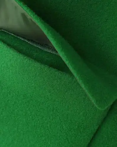 (特惠)深绿毛呢复合料印花大衣