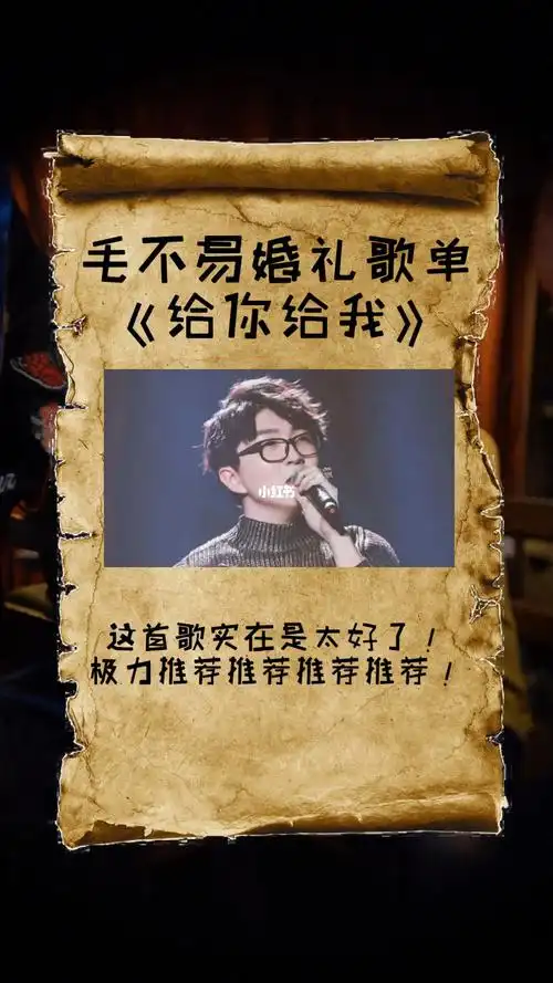 毛不易给你给我太适合婚礼了