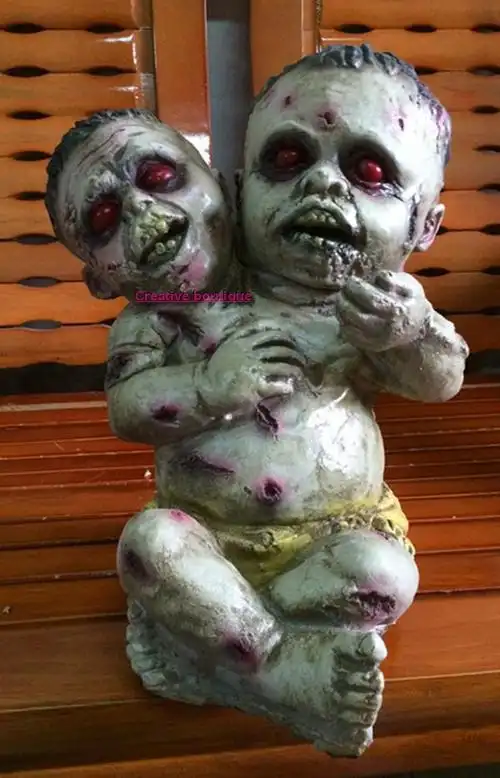 双头怪婴爬尸吊鬼恶婴尸 恐怖魔鬼幽灵cos密室逃脱影视装饰品