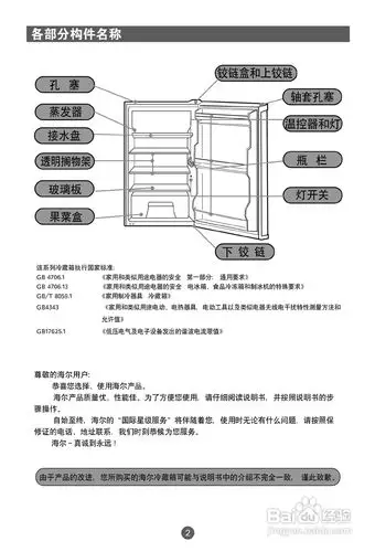 海尔bc-117fc 冰箱使用说明书:[1]