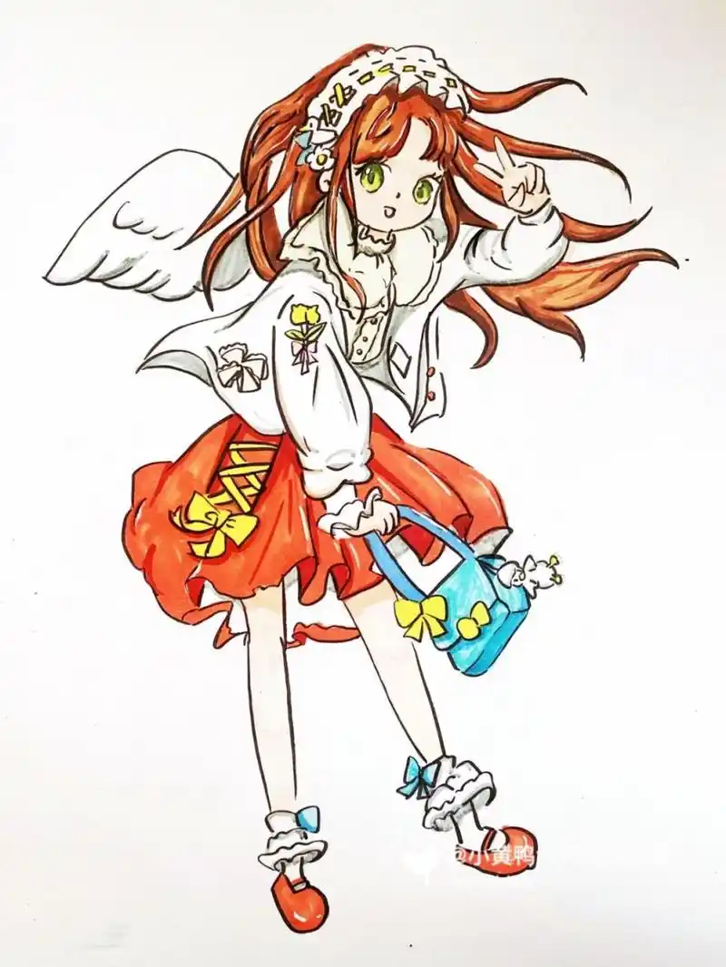 动漫女生 #卡通画# #儿童画# #马克笔# #动漫# #动漫女生