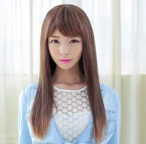 假发女韩版修脸款空气留海长直发清纯甜美可爱系直碎发中长款包邮