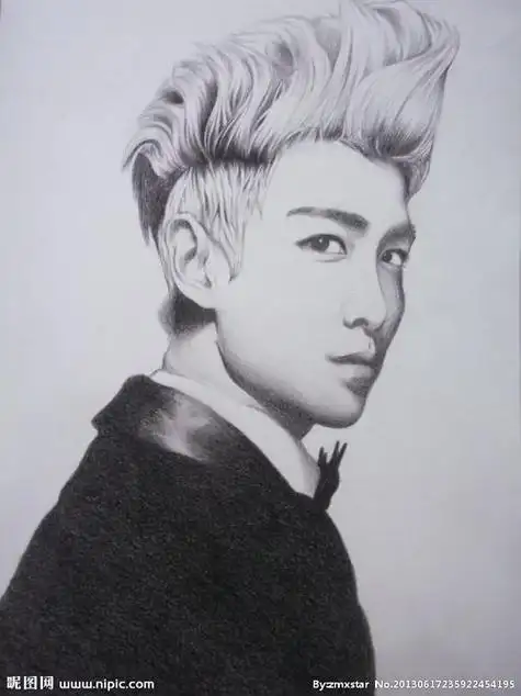 真人素描画人物男图片素描人物真人照片男