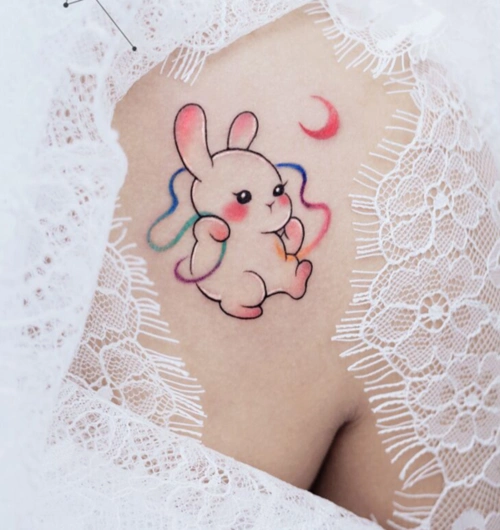 2020最新兔子纹身图案大全兔子纹身女生4