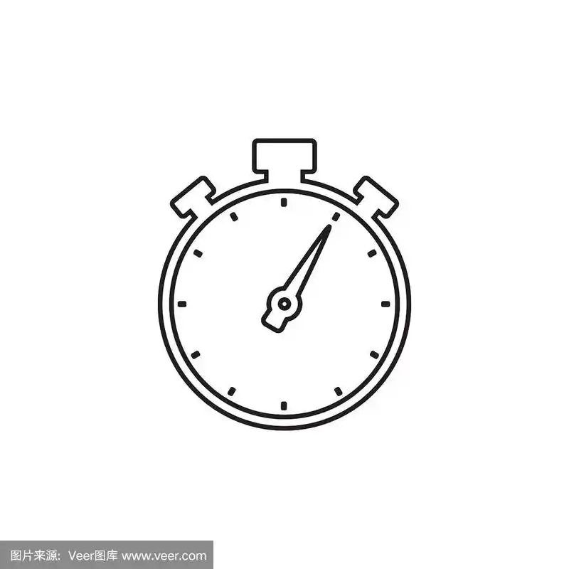 秒表线图标在时尚的平面风格.向量