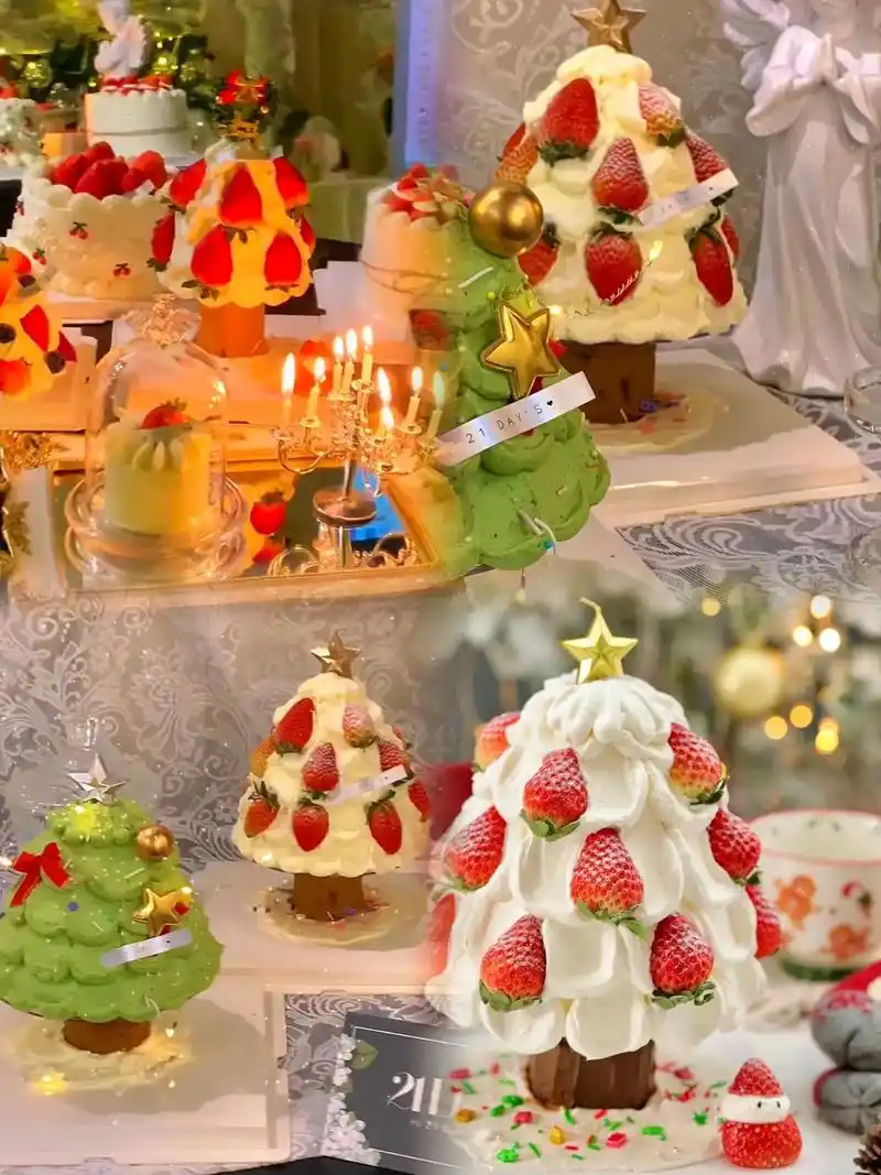 又是一个圣诞节;会有人送你圣诞版甜点吗?想吃圣诞树蛋糕,圣诞 - 抖音