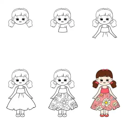 👗美丽裙子简笔画🎨