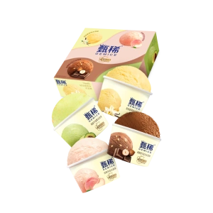 白桃乌龙口味 90g*4杯/盒*5件   伊利牧场小布丁奶油口味冰淇淋雪糕48