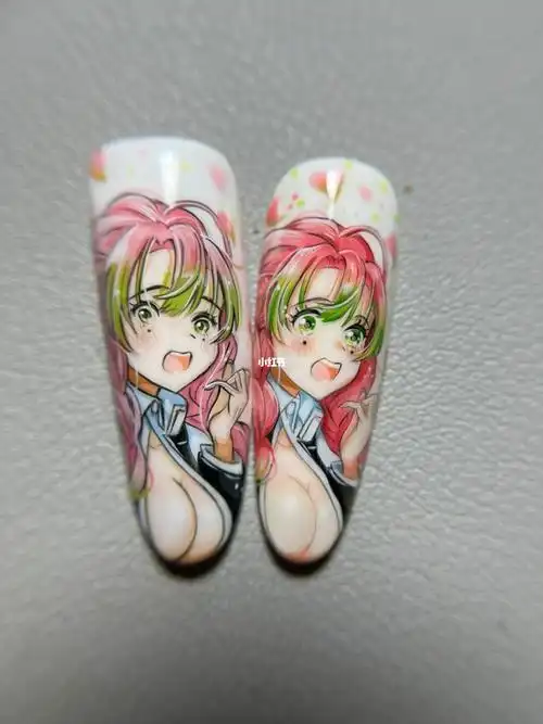 美甲手绘论快慢的重要性#美甲  #手绘美甲  #痛甲  #穿戴甲  #鬼灭之