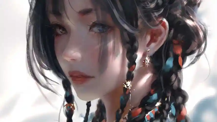 可爱辫子女生 厚涂 鬼刀高清壁纸电脑横屏 动漫电脑壁纸 - like壁纸网