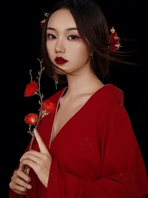 太美了75生日拍了套意境唯美的红衣写真