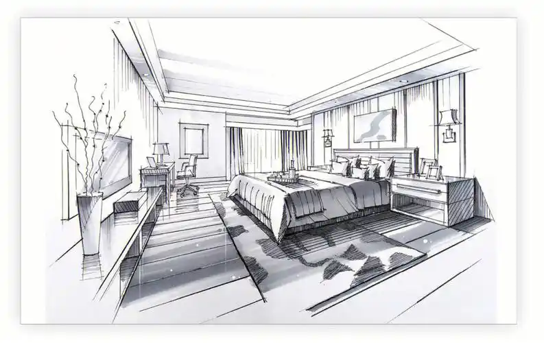 收集的一些手绘效果图线稿