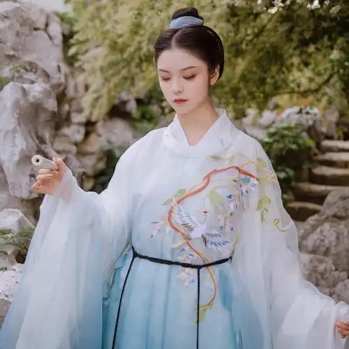 汉服女童中国风儿童樱花公主星空轻纱古装夏季仙气飘逸古风连衣裙