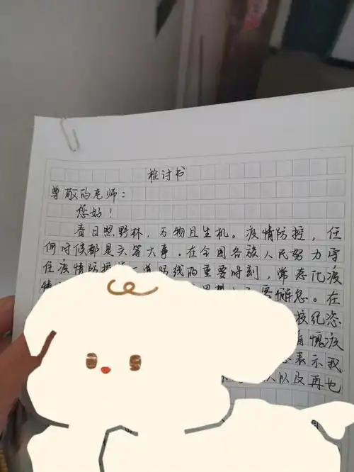 人生第一次写检讨书家人们