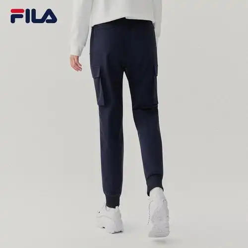 fila斐乐官方女子梭织长裤 2020秋冬季新款收口女士休闲裤运动裤