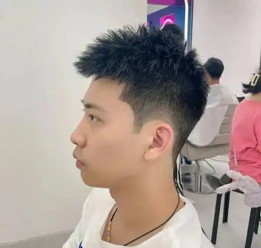 平时喜欢追求个性的男生除了飞机头发型,可以试试这款渐变刺猬头短发