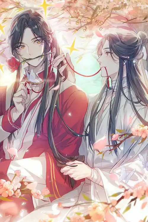 官方自营 天官赐福卷轴天官赐福海报定制壁纸挂画墙纸谢怜花城三郎花