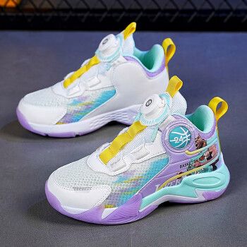 安踏(anta)旋转纽扣24号科比儿童篮球鞋中大童春夏免系带小学生男童