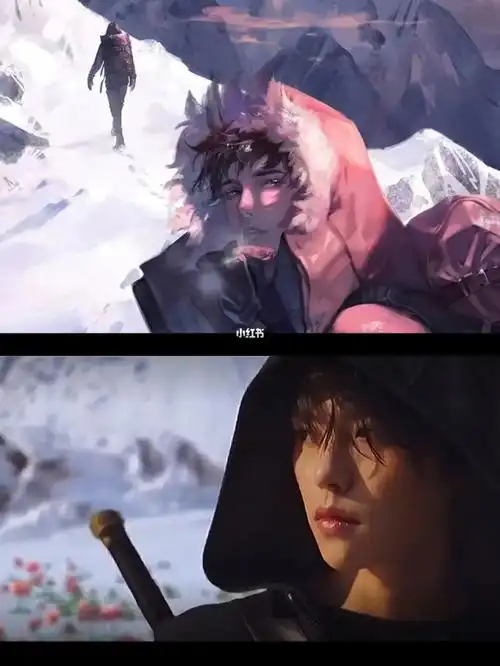 本想找个二次元小哥的图片来做拼图,看了看觉得肖瓶的雪山回眸比二