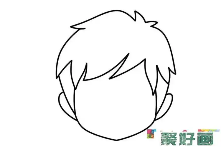 中性短发男孩简笔画步骤图怎么画简笔画教程
