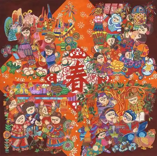 赏年画 过大年 | "新生活 新风尚 新年画"线上展播④_踏歌_四季_成就