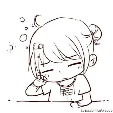 困女孩的简笔画