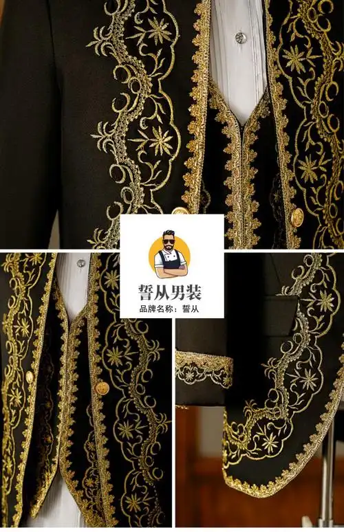 欧洲中世纪礼服贵族服装男士复古王子国王戏服欧式舞台演出服 白色