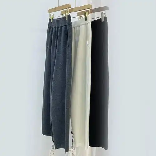 进阶显瘦16针精仿细羊毛女针织裤休闲显腿直