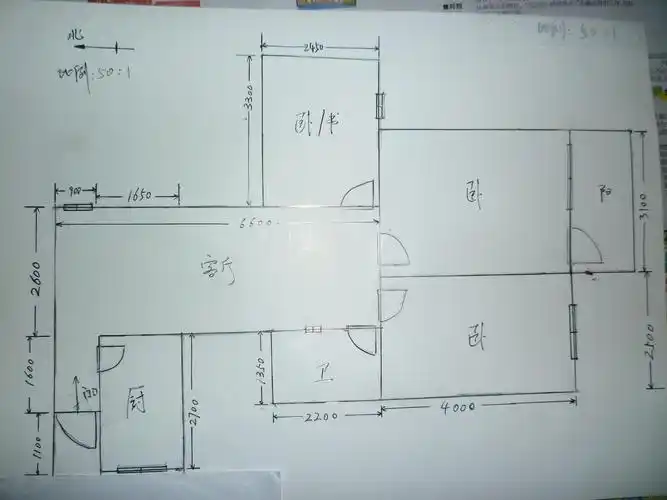 长,窄的客厅,不知道怎么设计,自己画的平面图.