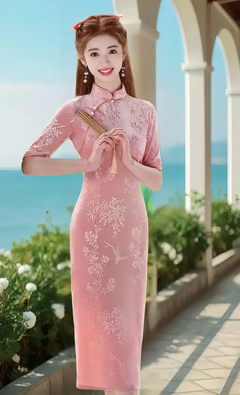 这款高档粉色旗袍太绝了吧!一眼就爱上了