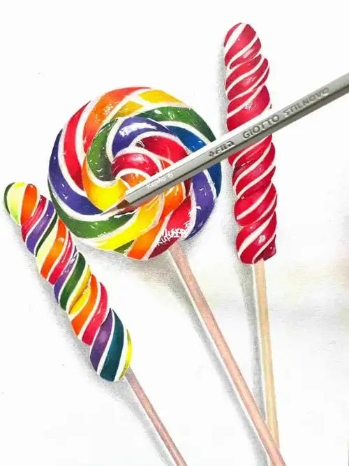 giotto彩铅作品棒棒糖