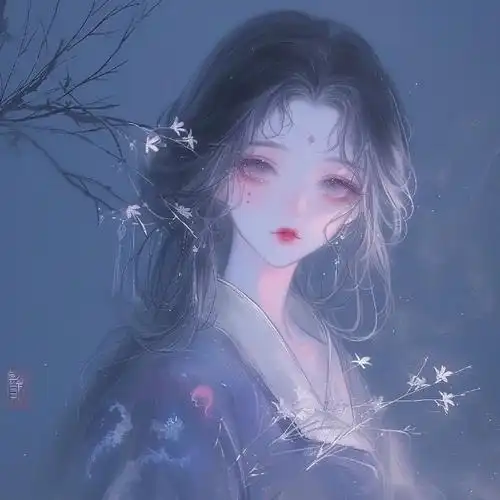 高级感唯美女生头像丨朦胧蓝色#分享图片##古风美图##女生头像