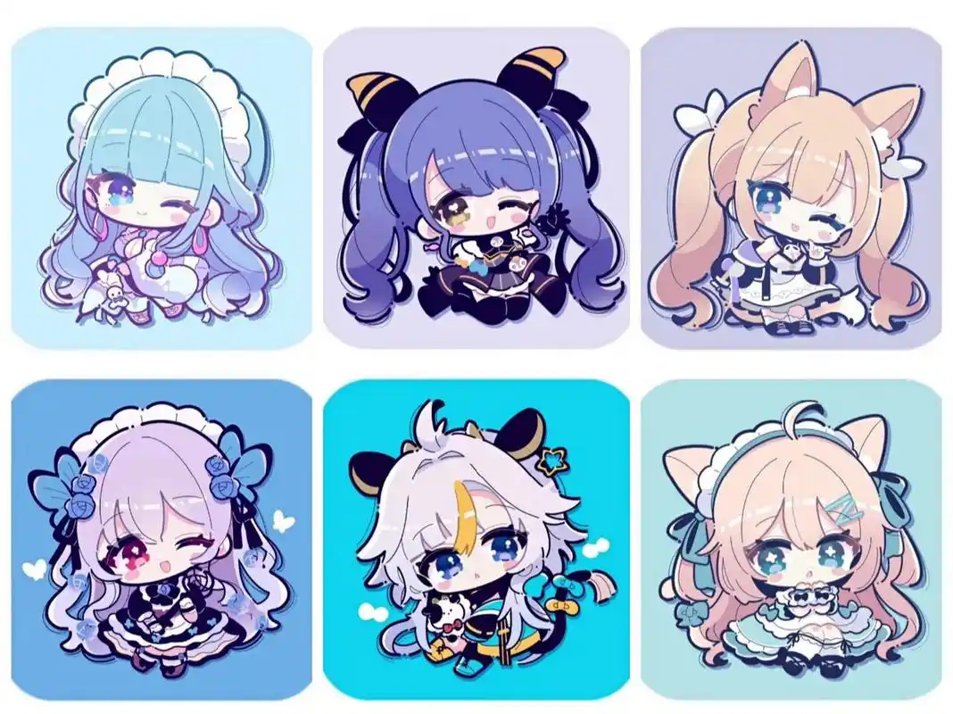 一组主题q版动漫可爱女生