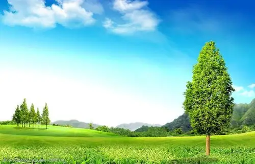 设计图库 自然景观 自然风光 关键词:蓝天绿地高清 蓝天白云绿地 绿地