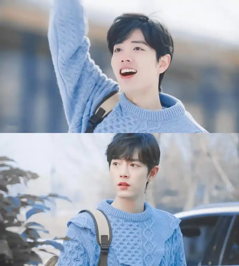 蓝色毛衣×肖战