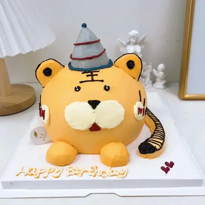 我1岁啦09 老虎宝宝造型蛋糕91  - 抖音