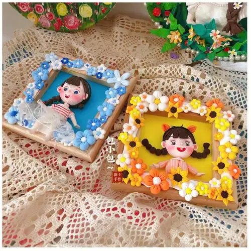 治愈系的粘土小花相框