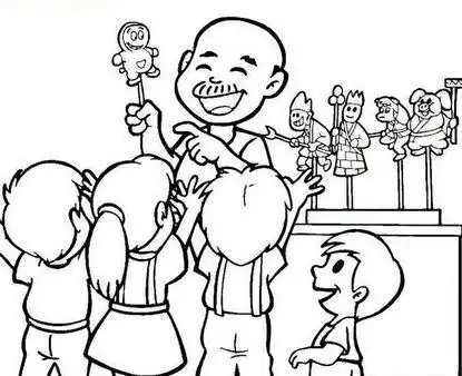 场景简笔画手绘幼师运动线稿幼儿园简笔画文化黑白人物场景画简笔画放