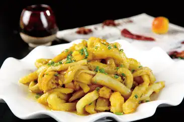 咸蛋黄炒茄子图片